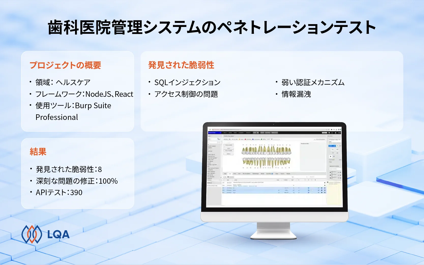 LQAの成功事例：歯科医院管理システムのペネトレーションテスト